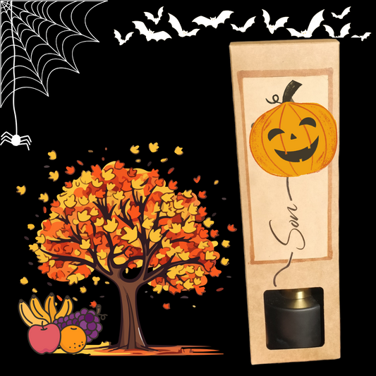 Personalised Halloween themed Autumn fruit scent premium reed diffuser