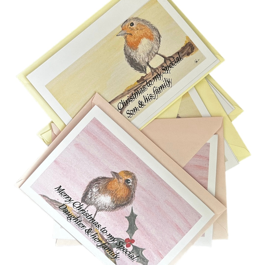 Personalised watercolour print Christmas cards