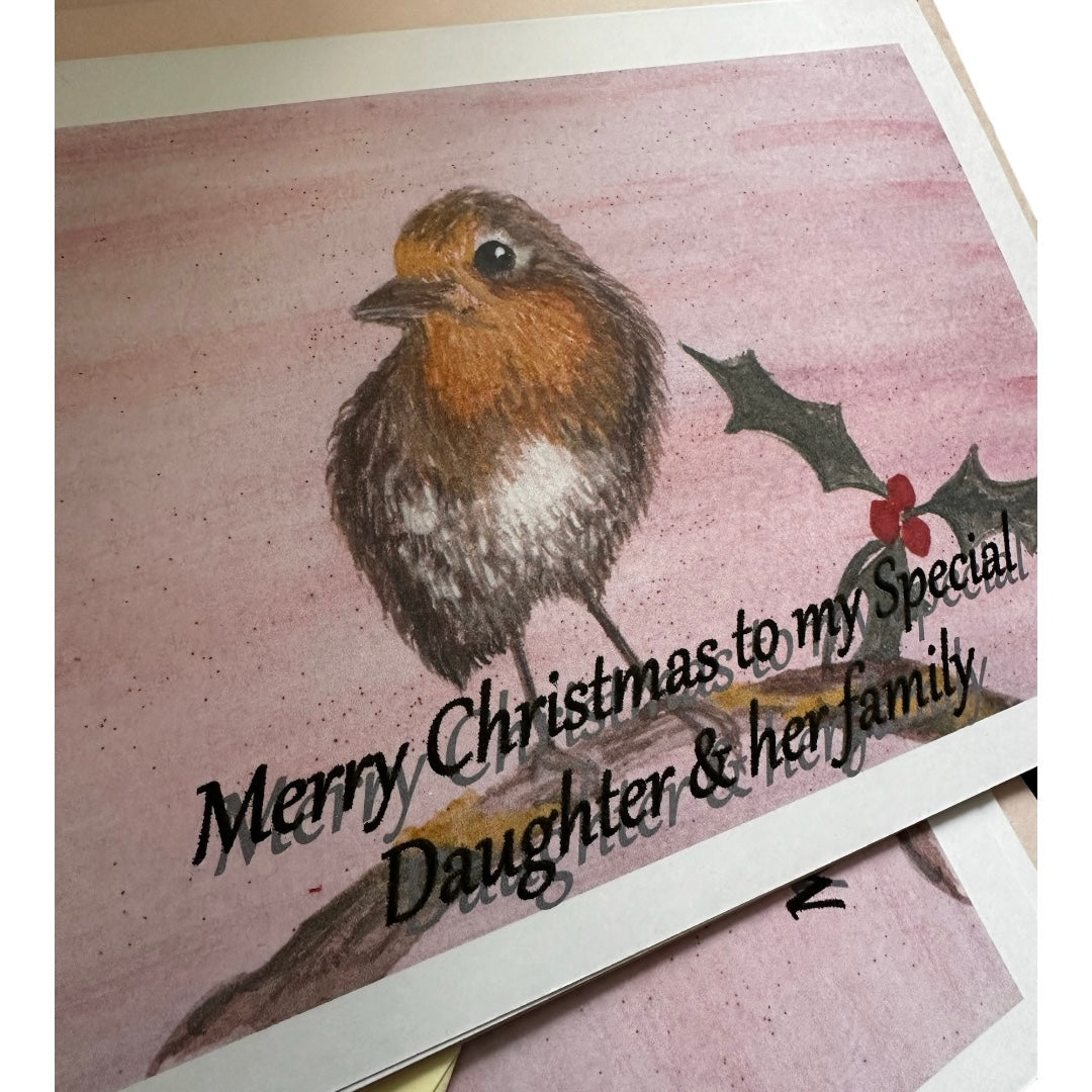 Personalised watercolour print Christmas cards