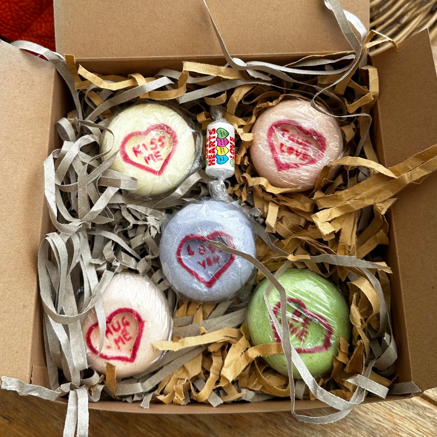 Love hearts Hand Painted Moisturising Bath Bombs