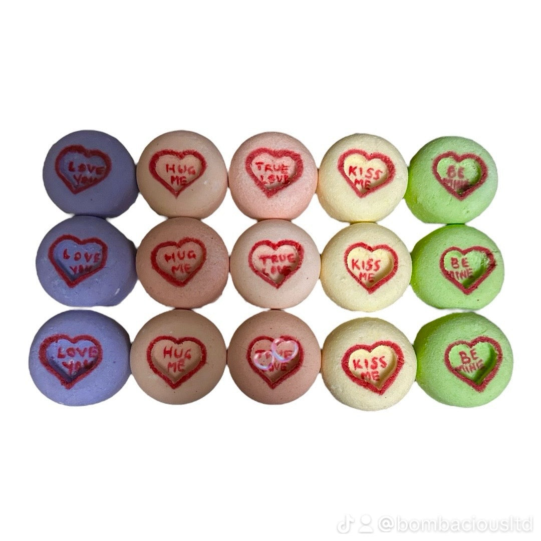 Love hearts Hand Painted Moisturising Bath Bombs