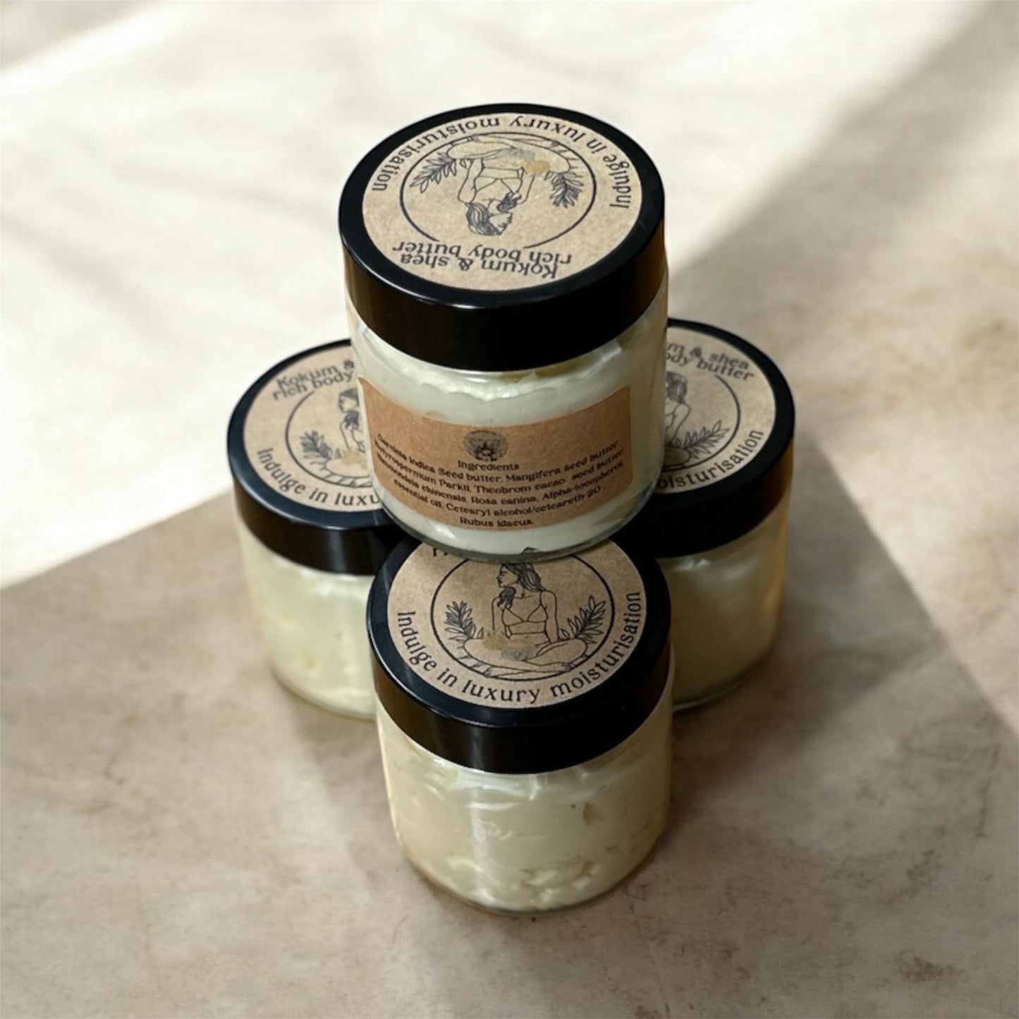 Luxury Kokum & Rosehip body butter in uplifting Pink grapefruit scent