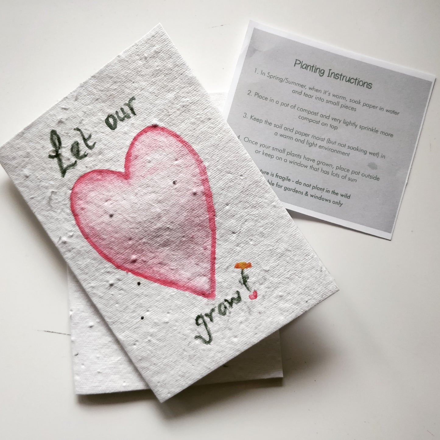 ' Let our love grow' seeded Valentines/Anniversary Card